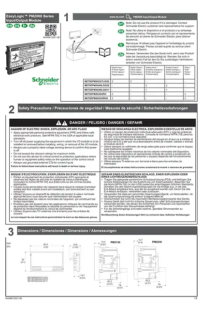schneider施耐德EasyLogic™ PM2000 Series Input_Output Module